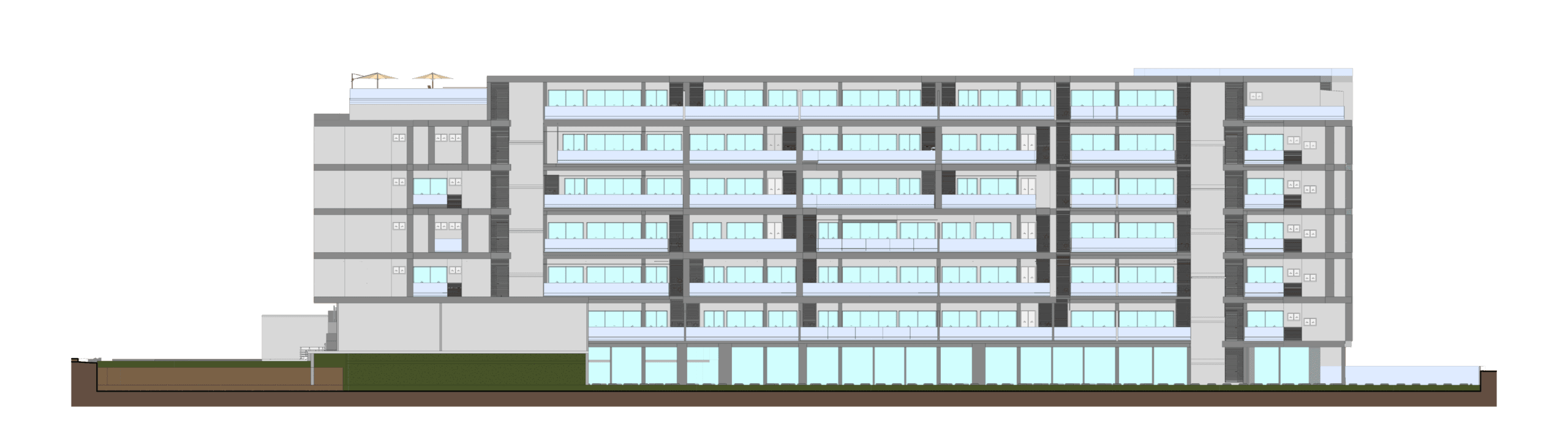 Plano detallado de apartamentos Porto Wayepo Fachada Sur